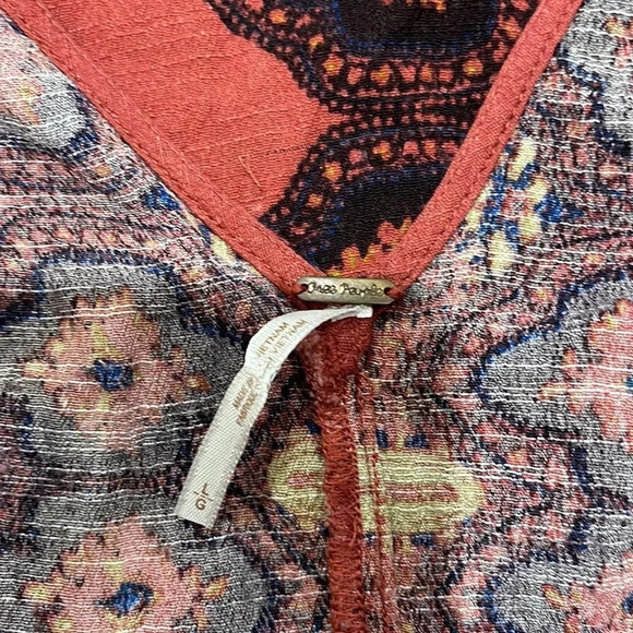 Free People - Open Back Tunic Dress With Pockets - Red - Size Large - Picture 8 of 9